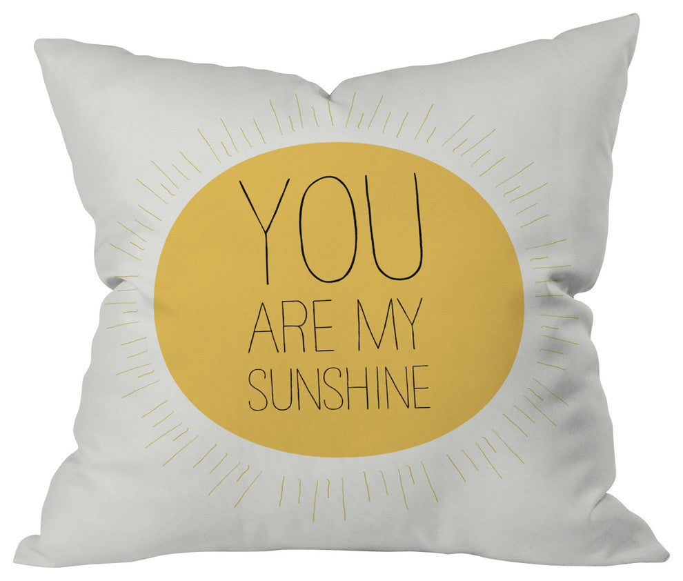 Allyson Johnson You Really Are My Sunshine Outdoor Throw Pillow, 18x18x5