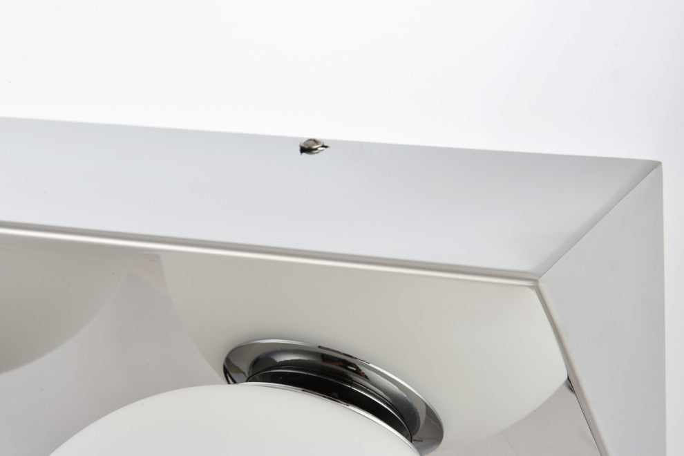 4 Light Chrome And Frosted White Bath Sconce