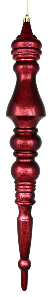 Vickerman N190965D 20" Burgundy Mercury Finial, Pack of 2
