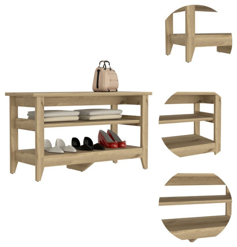 Mason Storage Bench, Light Oak