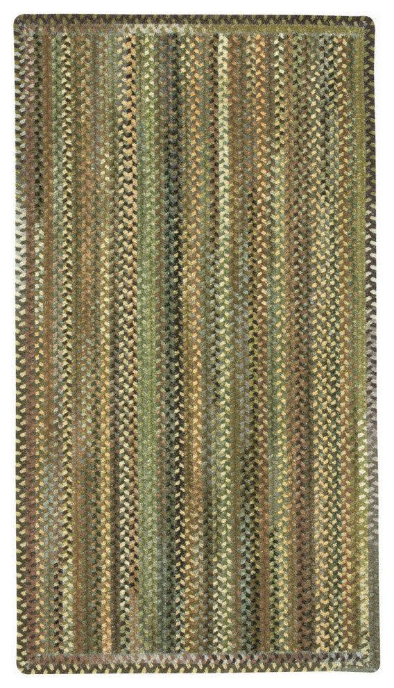 Capel Eaton Green 0442_200 Braided Rugs - 3' X 5' Concentric Rectangle