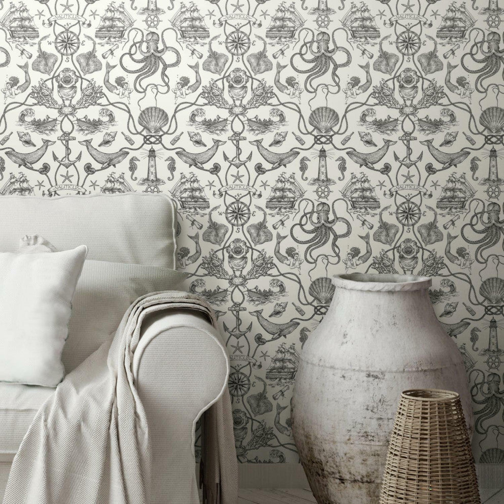 Deep Sea Toile Peel & Stick Wallpaper