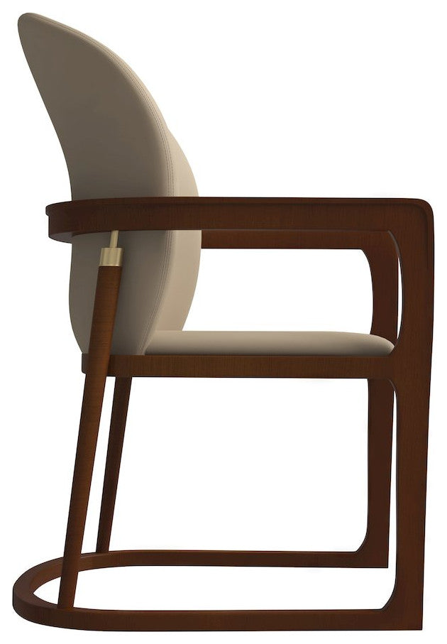 Svelta Elegant Wooden Dining Chair in Dark Toupe