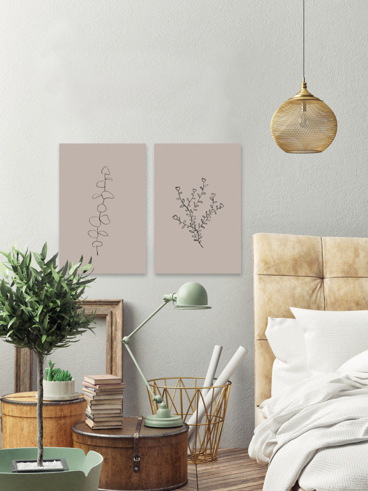Seamless Leaves Diptych, 2-Piece Set, 30x45 Panels