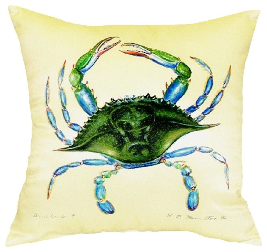Blue Crab - Female No Cord Pillow - Set of Two 18x18