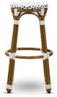 Indoor&Outdoor Navy and White Bamboo Style Stackable Bistro Bar Stool