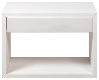 Floating Nightstand Cubic Hugo with Drawer wide, White Birch