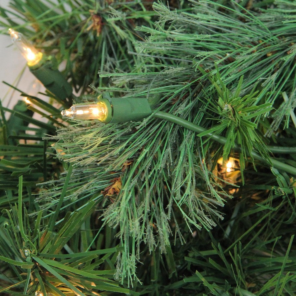 9'x8" Pre-Lit Mixed Cashmere Pine Artificial Christmas Garland Clear Lights