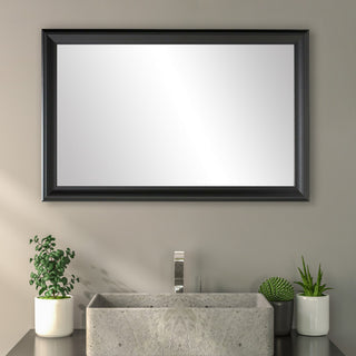Woodford Framed Wall Mirror, Black, 28" X 48"