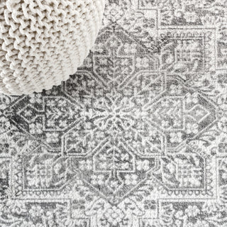 Modern Persian Vintage Medallion Light Grey 5' x 8' Area Rug