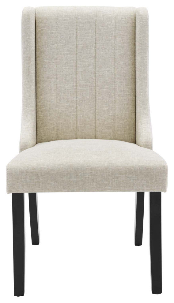 Side Dining Chair, Set of 2, Fabric, Beige, Cafe Bistro Restaurant Hospitality