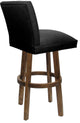 Swivel Wood Counter, Bar or Extra Tall Stool - Sommerville on Vivian Base, Black Vinyl - Moca, 30"