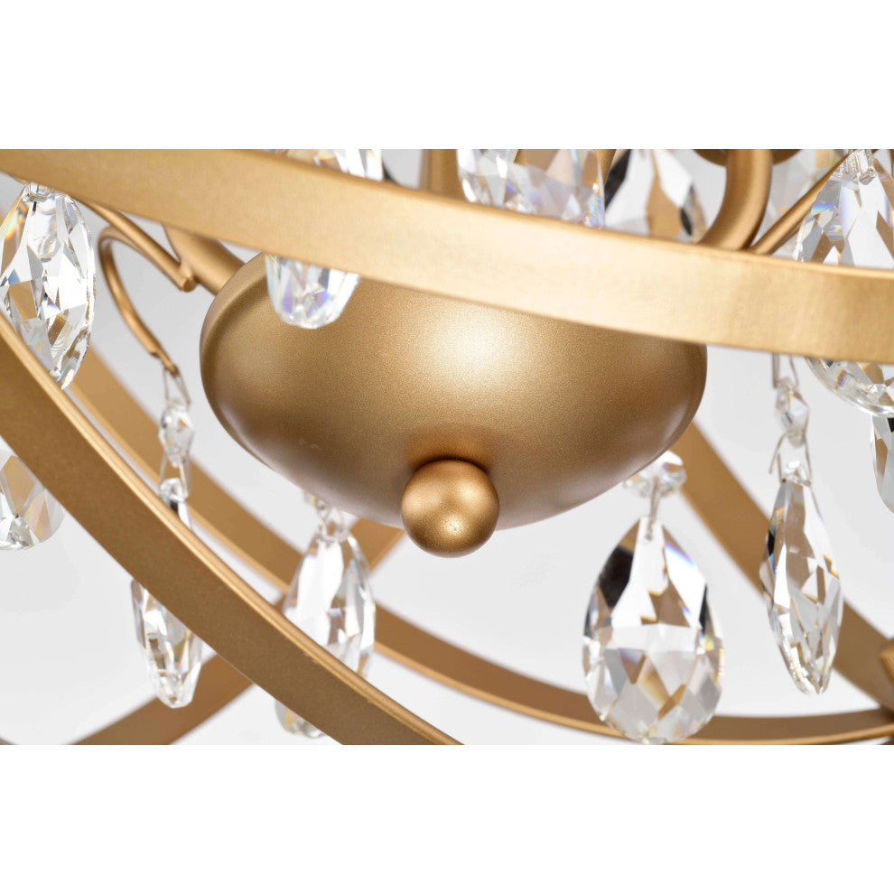 Adela 5-Light Metal Globe Crystal Chandelier