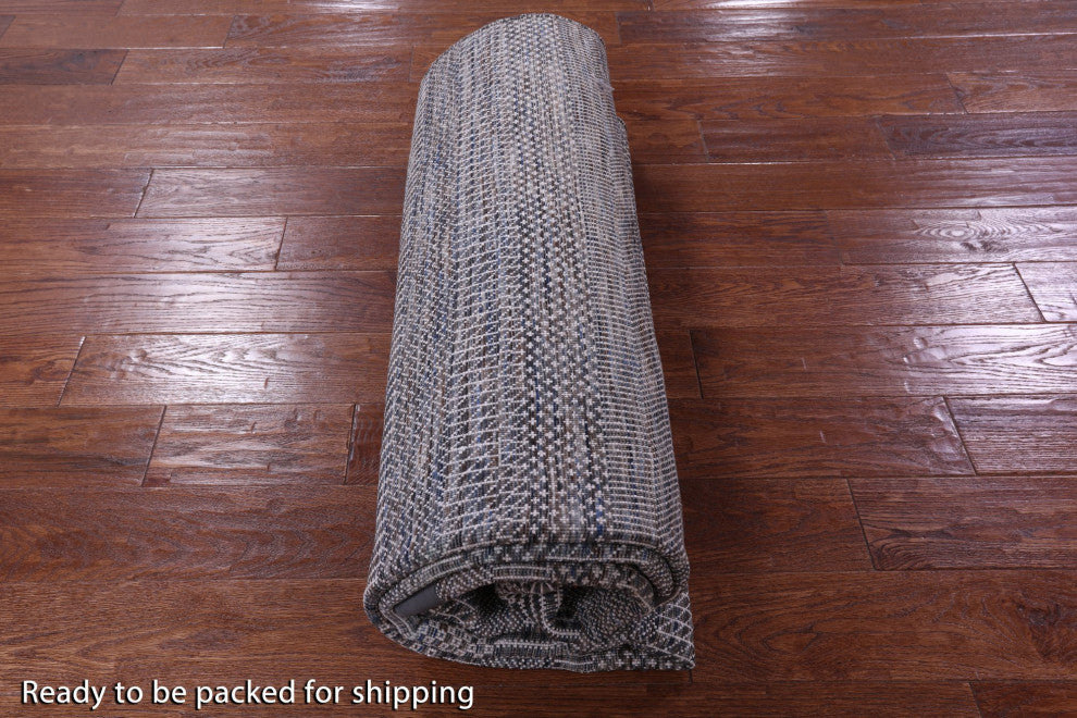6' 0" X 8' 10" Savannah Grass Wool and Silk Handmade Rug Q11966