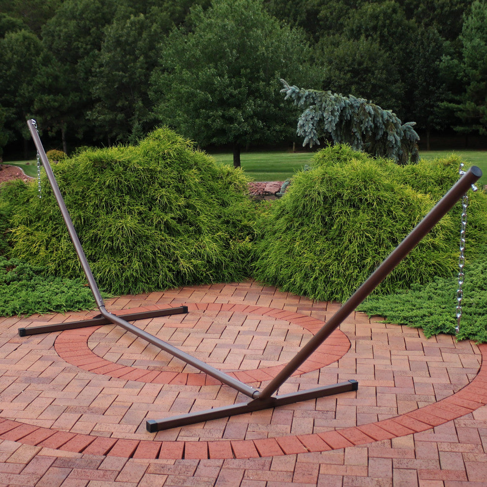 Sunnydaze 15' Hammock Stand With Heavy-Duty Steel Beam Construction, Bronze