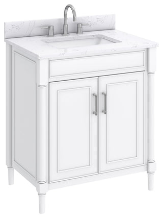 Avanity Bristol 30" Vanity Combo, White and Cala White Engineered Top