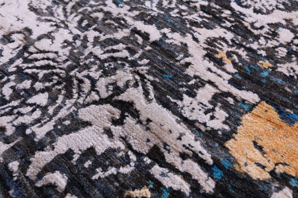 Handmade Wool & Silk Modern Rug 9' 0" X 12' 1" - Q15549