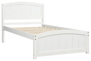 Gewnee Wood Platform Bed with Headboard,Footboard in White