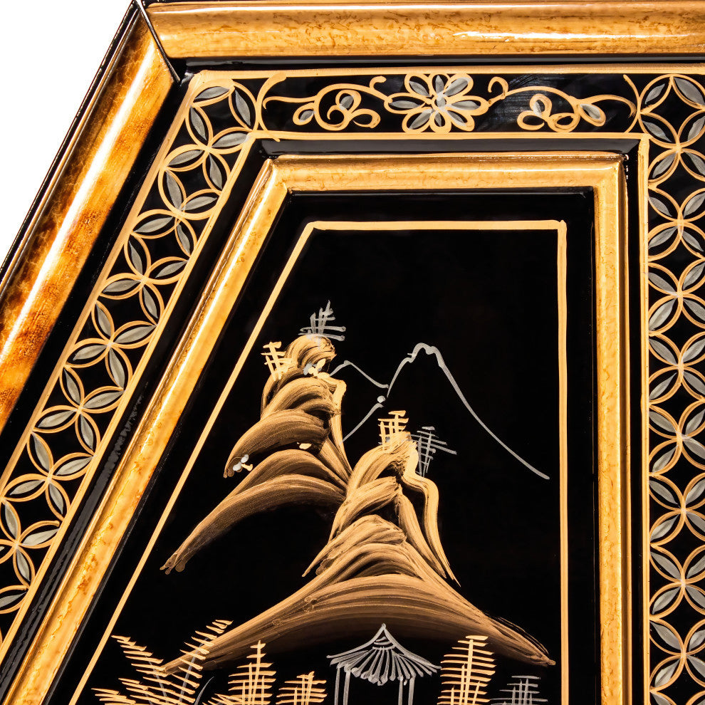 Black Lacquer Secretary Desk Royal Ladies