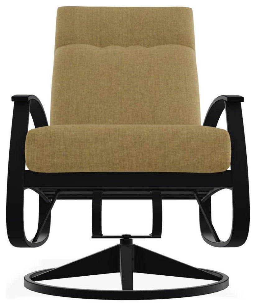 Belle Isle Cushion Deep Seat Outdoor Swivel Rocker, Stucco/Black