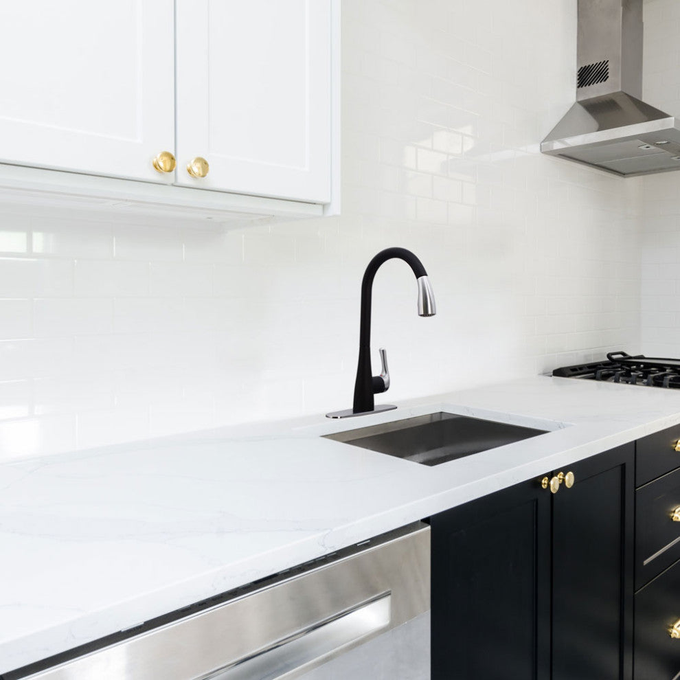 Kitchen Dual Sensor Automatic Touch Controlled Faucet, Black/SS