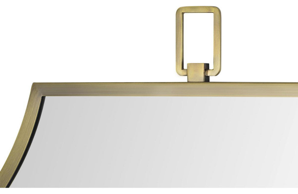Calliope Wall Mirror, Clear and Antique Brushed Brass
