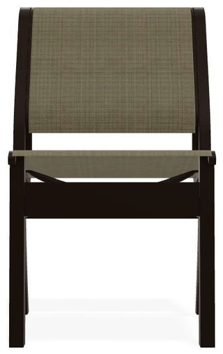 Leeward Sling Stackable Outdoor Dining Chair, Elevation Stone/Kona