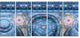 Light Blue Living Cells Fractal Design, Abstract Canvas Print, 60"x28", 5 Panels