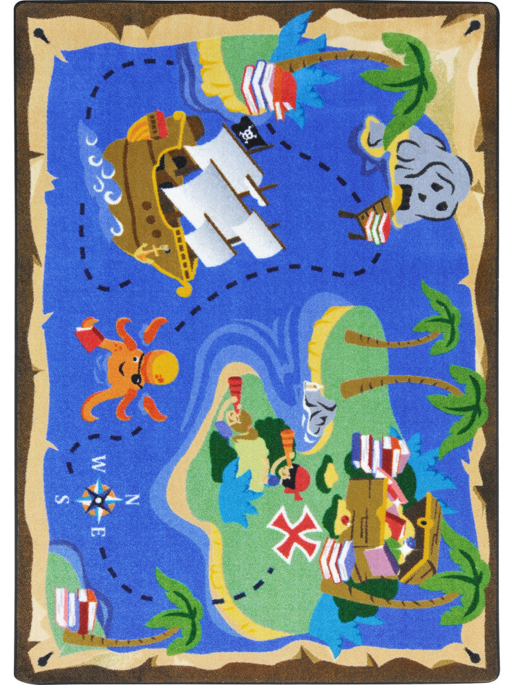 Books Are Treasures Rug, 5'4"x7'8"