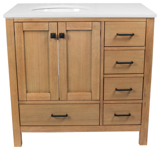 Horizon 36" Bathroom Vanity, Blonde, Engineered White