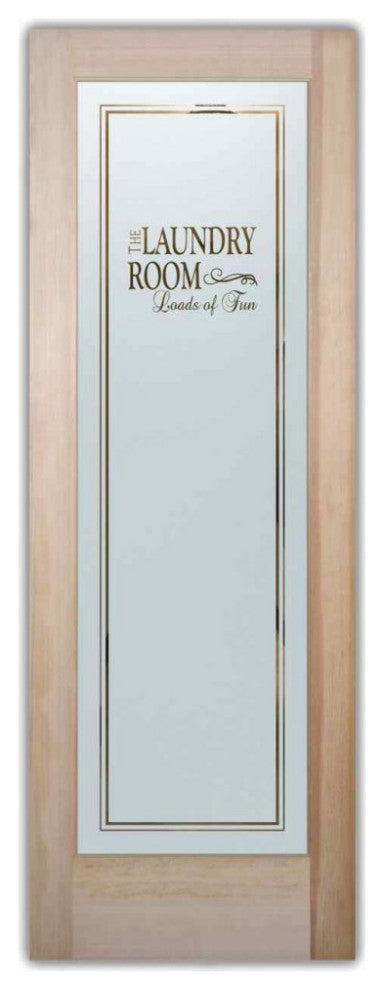 Laundry Door - Loads of Fun - Primed - 30" x 80" - Knob on Right - Push Open