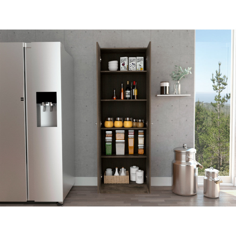 Storage Cabinet Pipestone, Kitchen, Dark Brown / Black