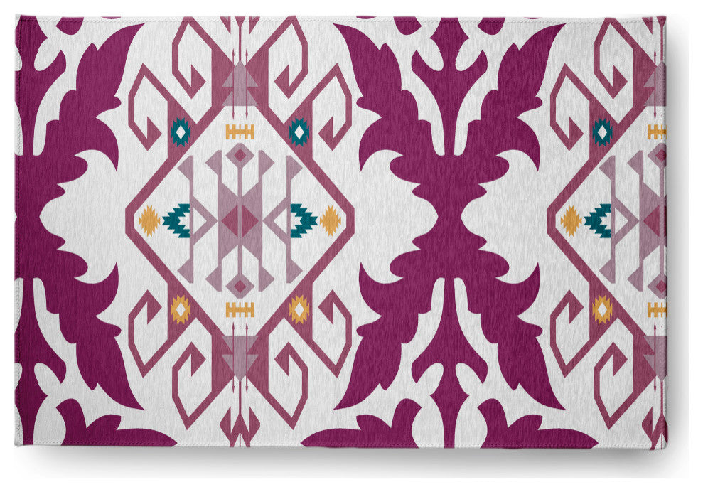 Bombay Medallion Soft Chenille Area Rug, Purple, 2'x3'
