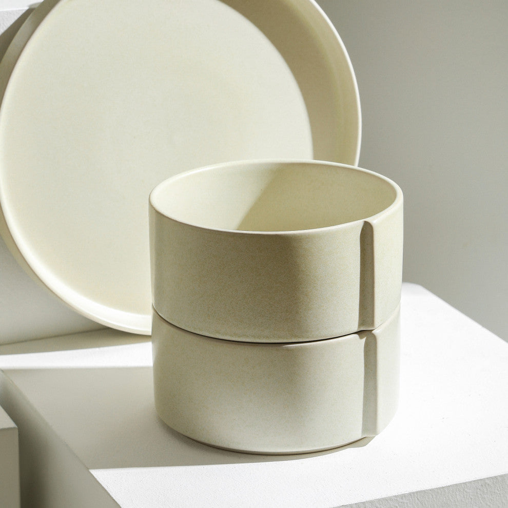 Stone Lain Bao Stoneware Bowl Set of 4, Beige