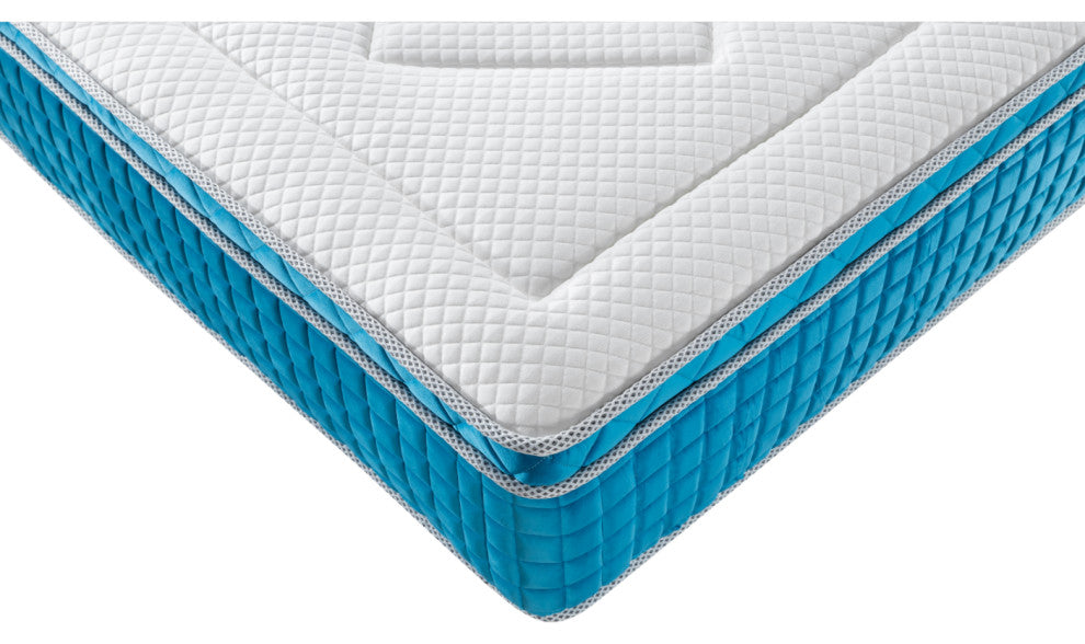13"? Medium Euro Top Gel Memory Foam Cooling Hybrid Mattress, Queen