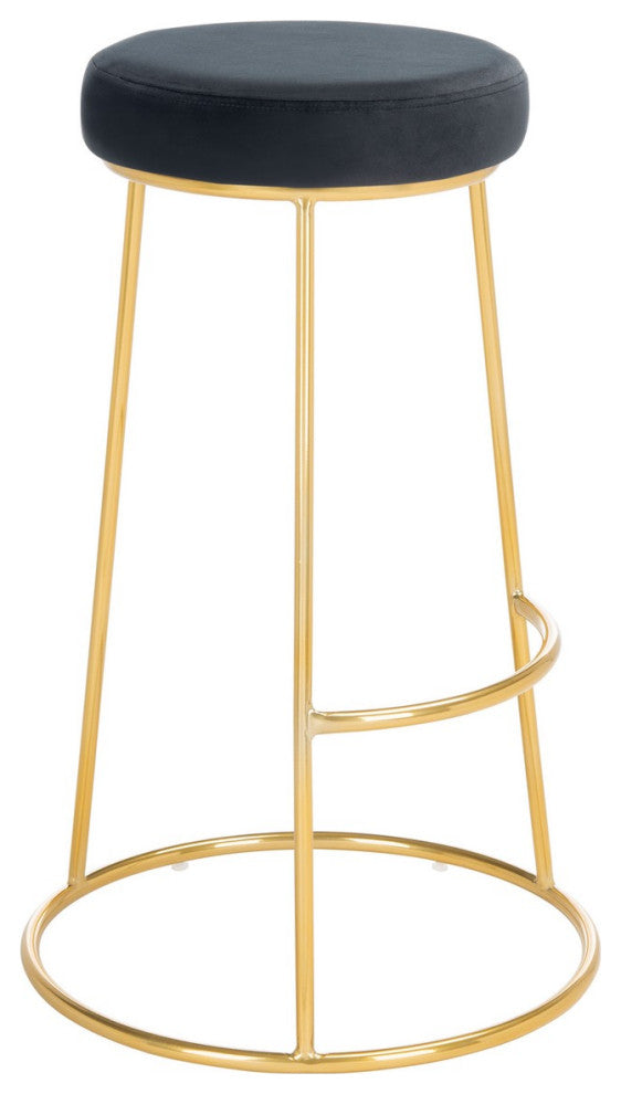 Safavieh Sabina Round Bar Stool, Black/Gold