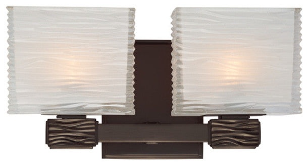 Hartsdale 2-Light Bath and Vanity With Glass Shade, Old Bronze