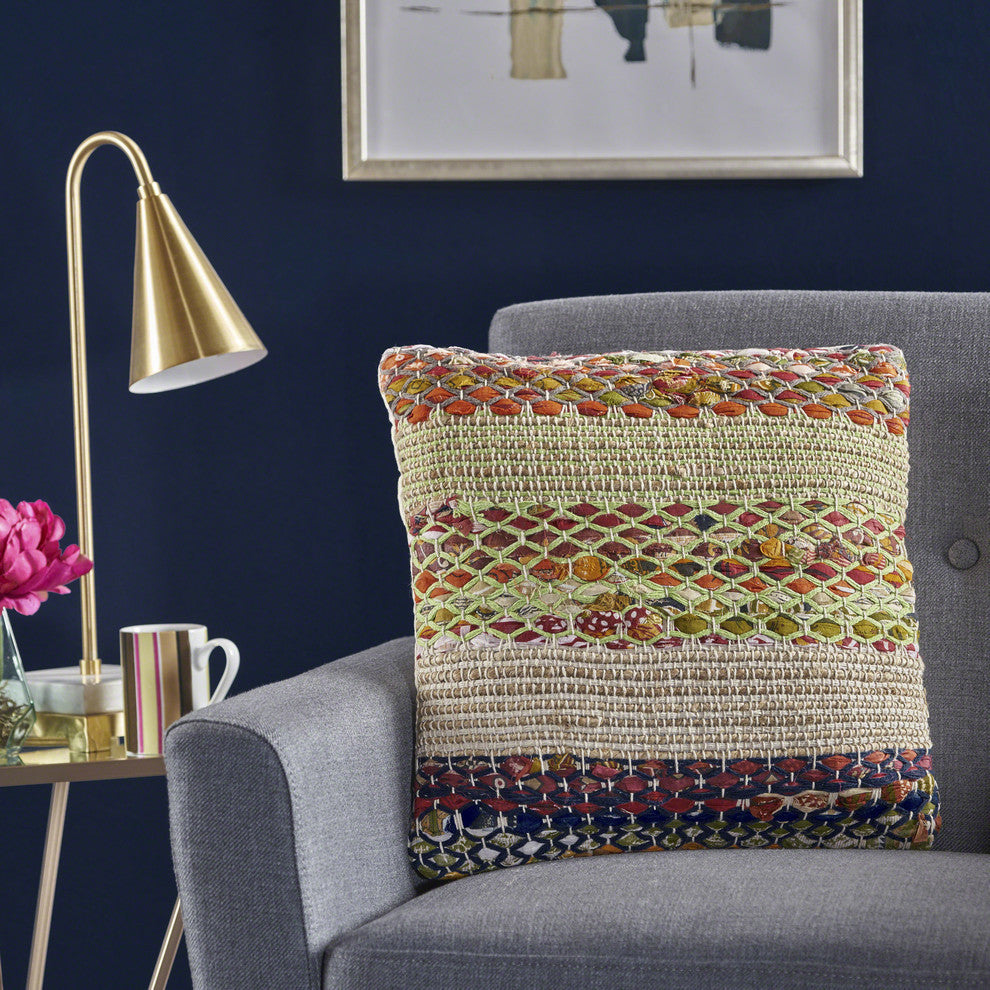 GDF Studio Layson Handcrafted Boho Fabric Pillow, Single
