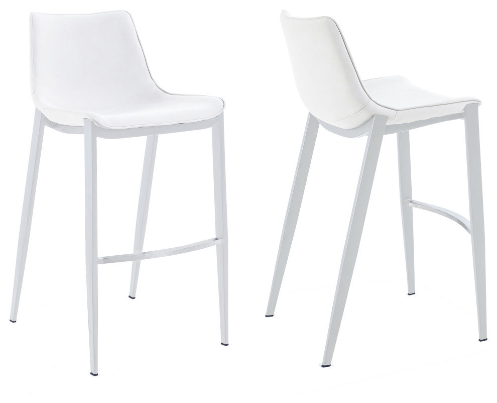 Modrest Jane Modern White Counter Stool Set of 2
