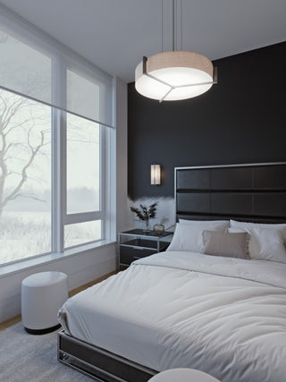 Apex 19'' Pendant, Weathered Gray, Linen White Shade