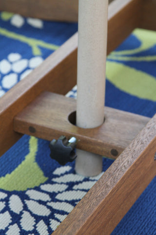 7-Piece Eucalyptus Round Lazy Susan Dining set With 6 Stacking Wicker Armchairs