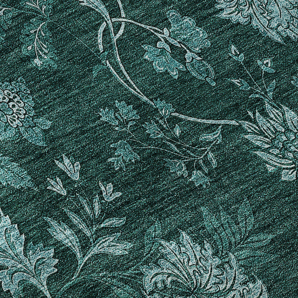 Premium Machine Washable Mayfield AMF680 Teal 1'8" x 2'6" Rug