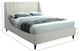 Eva Velvet Upholstered Bed, Cream, Full
