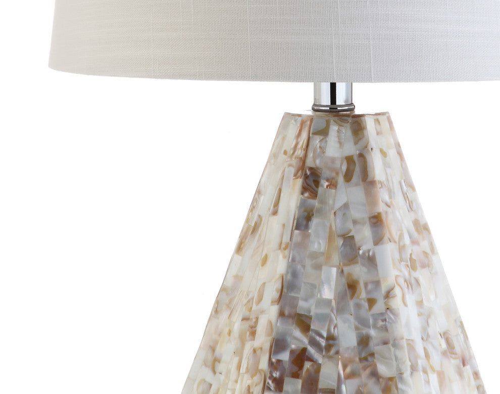 Isabella 21" Seashell Table Lamp, Natural Ivory, Set of 2