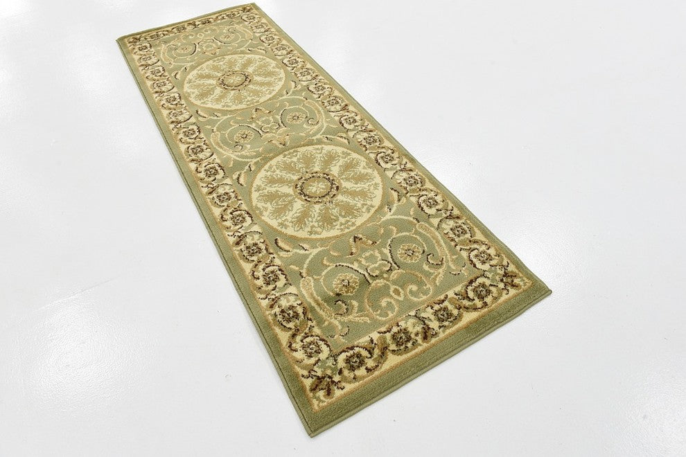 Unique Loom Light Green Napoleon Versailles 2' 2 x 6' 0 Runner Rug