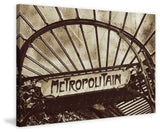 "Paris Metro Sign 3" Painting Print on Wrapped Canvas