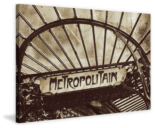 "Paris Metro Sign 3" Painting Print on Wrapped Canvas