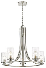 Zlite 492-5BN 5-Light Chandelier, Clear Seedy
