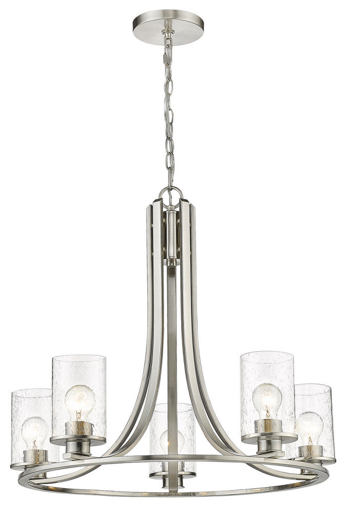 Zlite 492-5BN 5-Light Chandelier, Clear Seedy