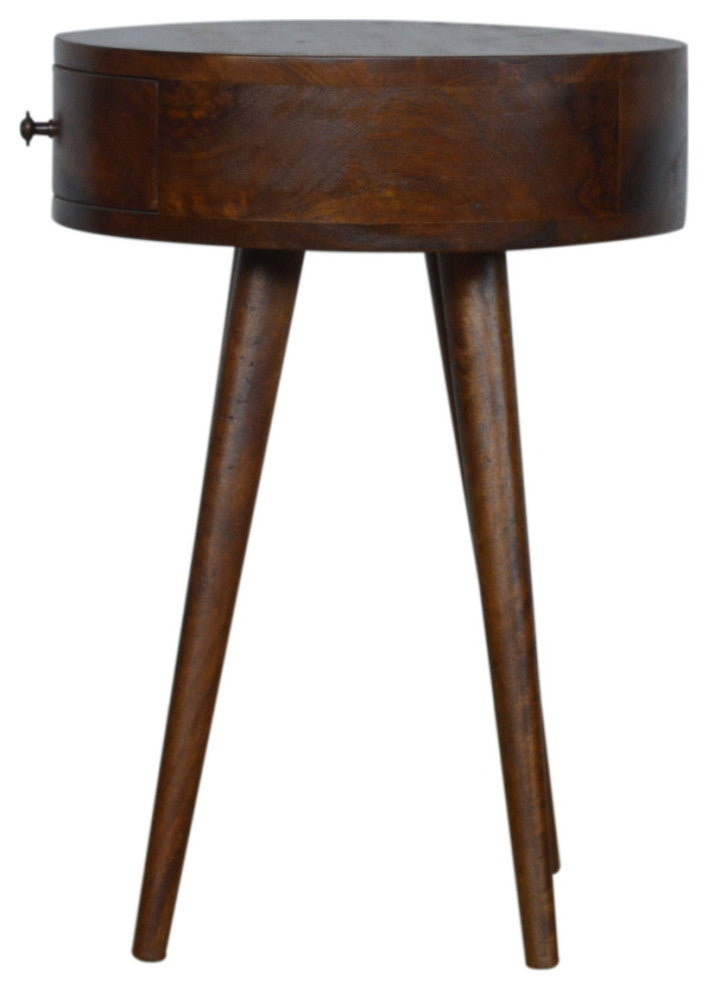 Nordic Chestnut Circular Nightstand